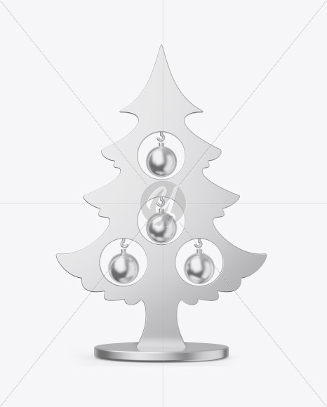 Metallic Christmas Tree Toy w/ Balls Mockup