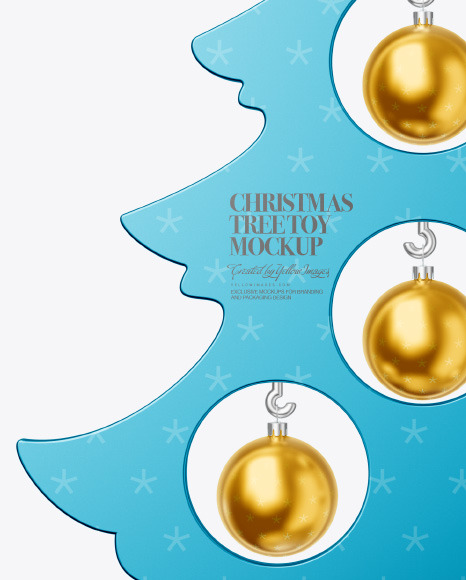 Metallic Christmas Tree Toy w/ Balls Mockup