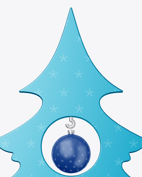 Metallic Christmas Tree Toy w/ Balls Mockup