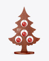 Wooden Christmas Tree Toy w/ Balls Mockup