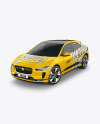 Electric Crossover SUV Mockup - Half Side View (High-Angle Shot)