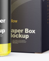 Clear Glass Dropper Oil Bottle w/ Paper Box Mockup