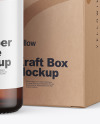 Amber Glass Dropper Bottle w/ Kraft Box Mockup