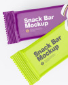 Two Matte Snack Bars Mockup