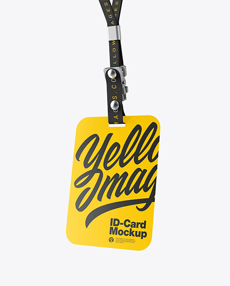 Lanyard w/ Plastic ID Card Mockup