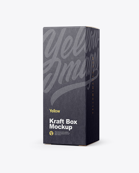 Clear Glass Dropper Oil Bottle w/ Kraft Box Mockup