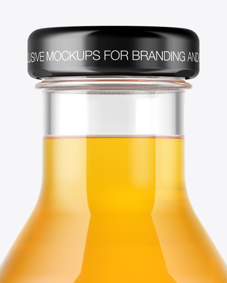 Clear Glass Bottle with Soft Drink Mockup