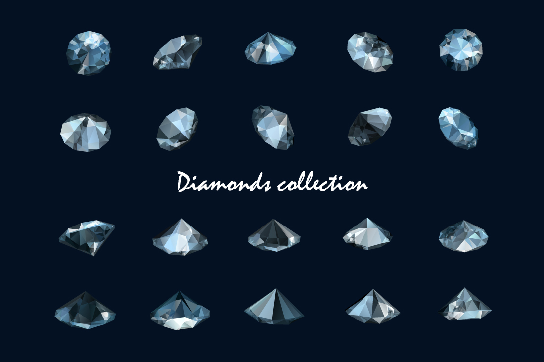 Vector diamonds collection