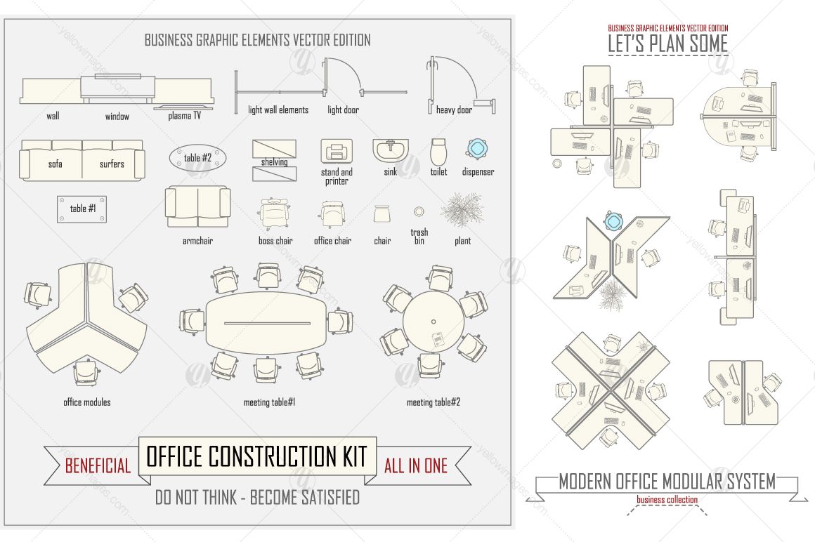 Office layout construction kit Office layout construction kit