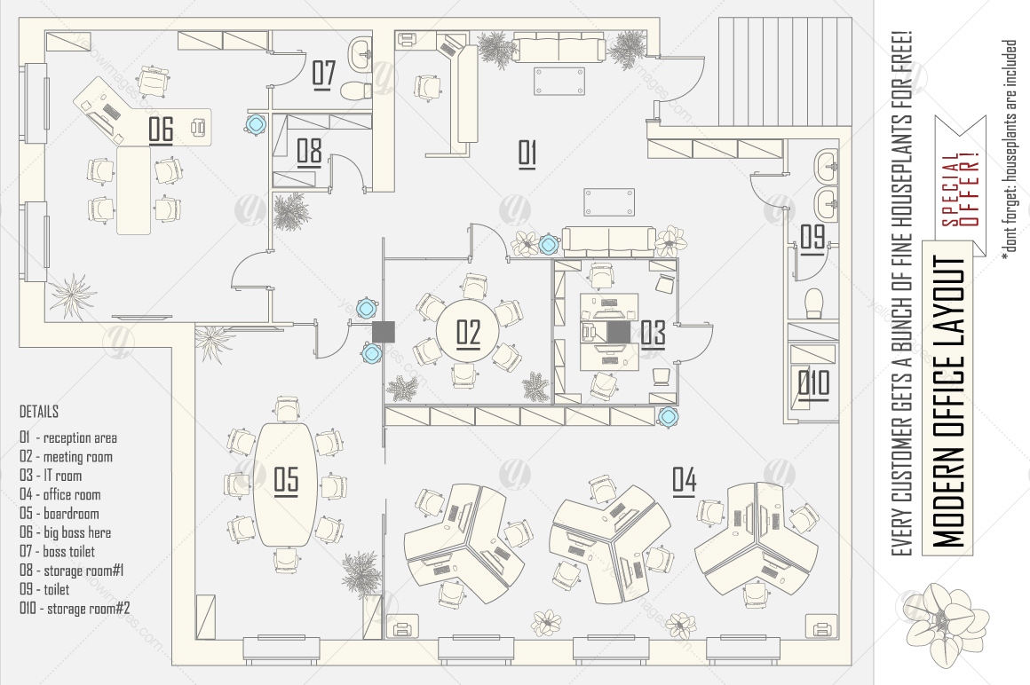 Office layout construction kit Office layout construction kit