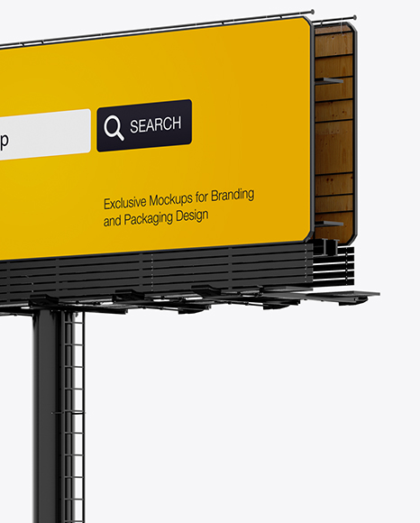 Billboard Mockup - Right Half Side View