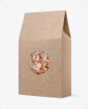 Kraft Paper Bag W/ Window Mockup - Halfside View