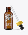 Open Amber Bottle With Dropper Mockup Open Amber Bottle With Dropper Mockup