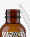 Open Amber Bottle With Dropper Mockup Open Amber Bottle With Dropper Mockup