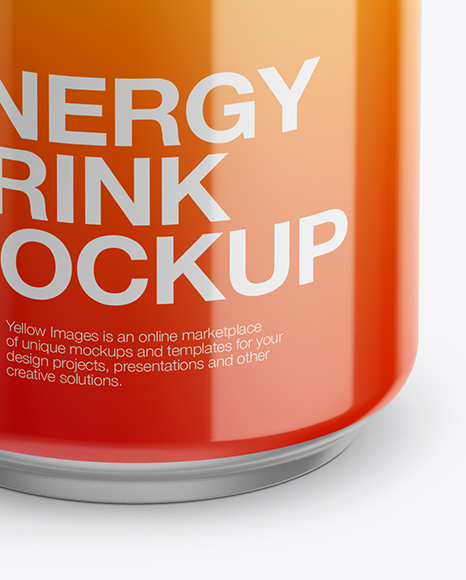 16Oz Glossy Aluminium Can Mockup (High-Angle Shot)