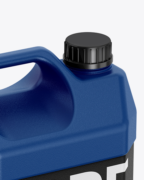 Plastic Jerrycan W/ Screw Cap Mockup - Half Side View (High-Angle Shot)