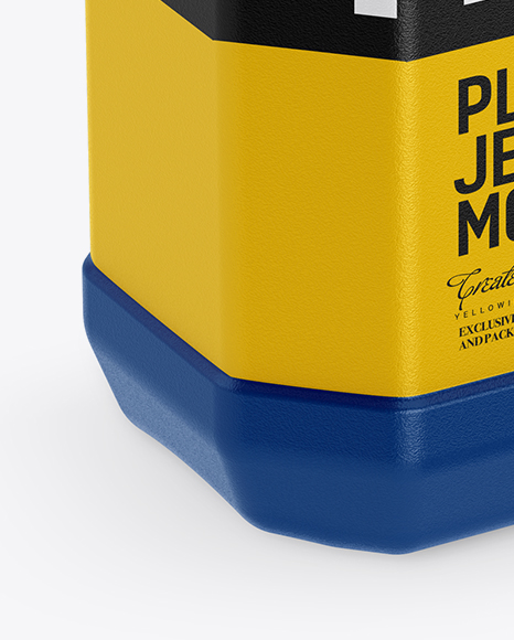 Plastic Jerrycan W/ Screw Cap Mockup - Half Side View (High-Angle Shot)