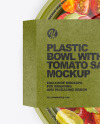 Plastic Bowl with Tomato Salad Mockup