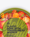 Plastic Bowl with Tomato Salad Mockup