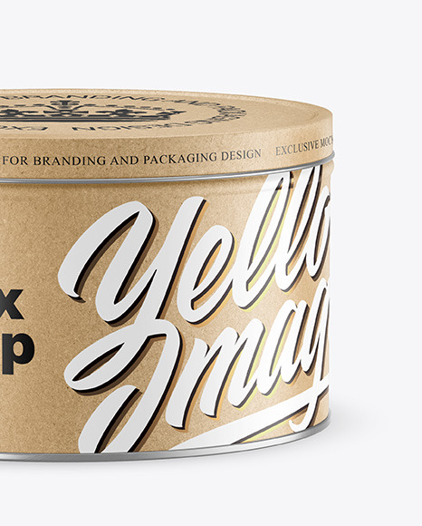 Kraft Round Tin Box Mockup