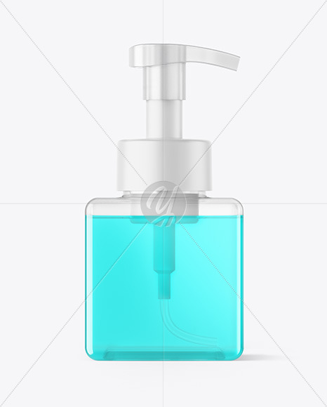 Color Liquid Bottle with Pump Mockup