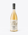 Clear Glass Bottle With Orange Wine Mockup