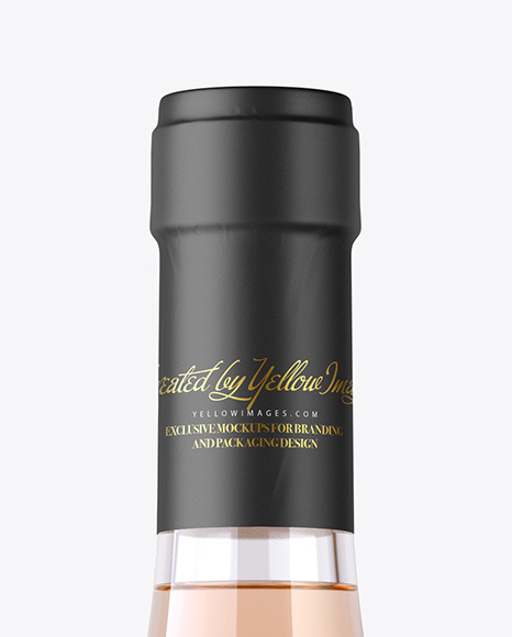 Clear Glass Bottle With Orange Wine Mockup