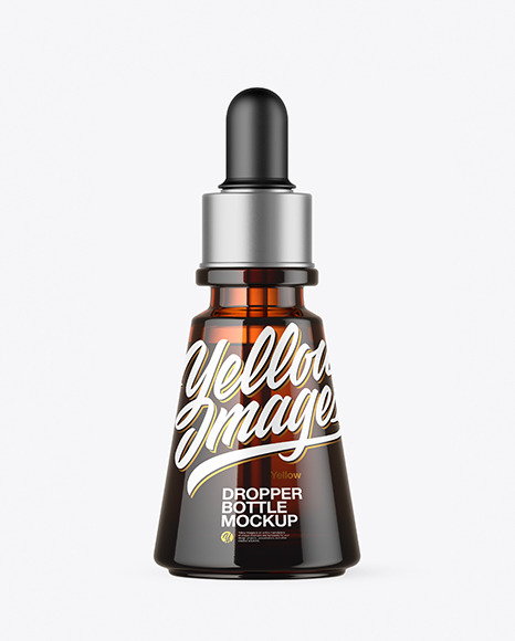 Amber Glass Dropper Bottle Mockup