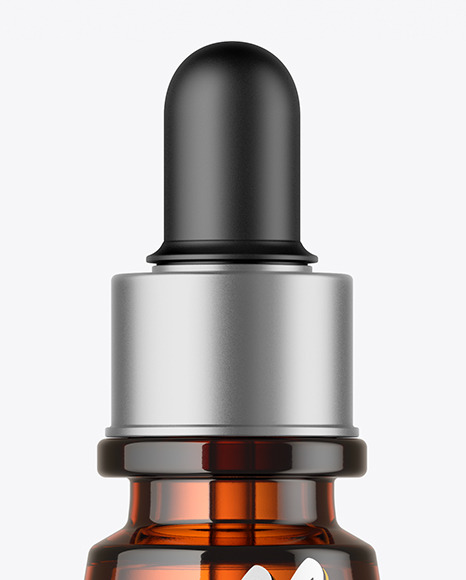 Amber Glass Dropper Bottle Mockup