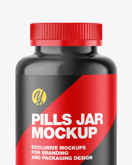 Glossy Pills Jar Mockup