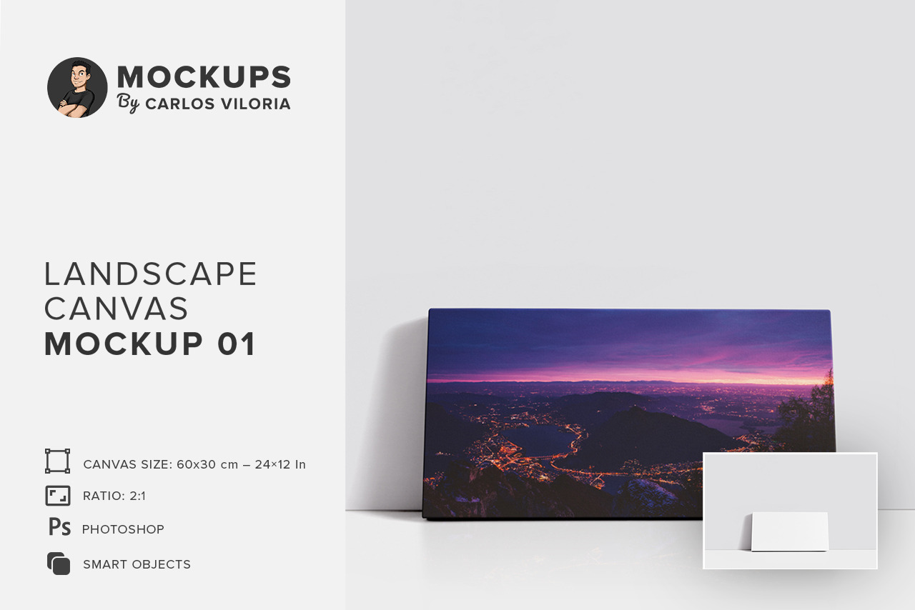 Landscape Canvas Ratio 2x1 Mockup 01