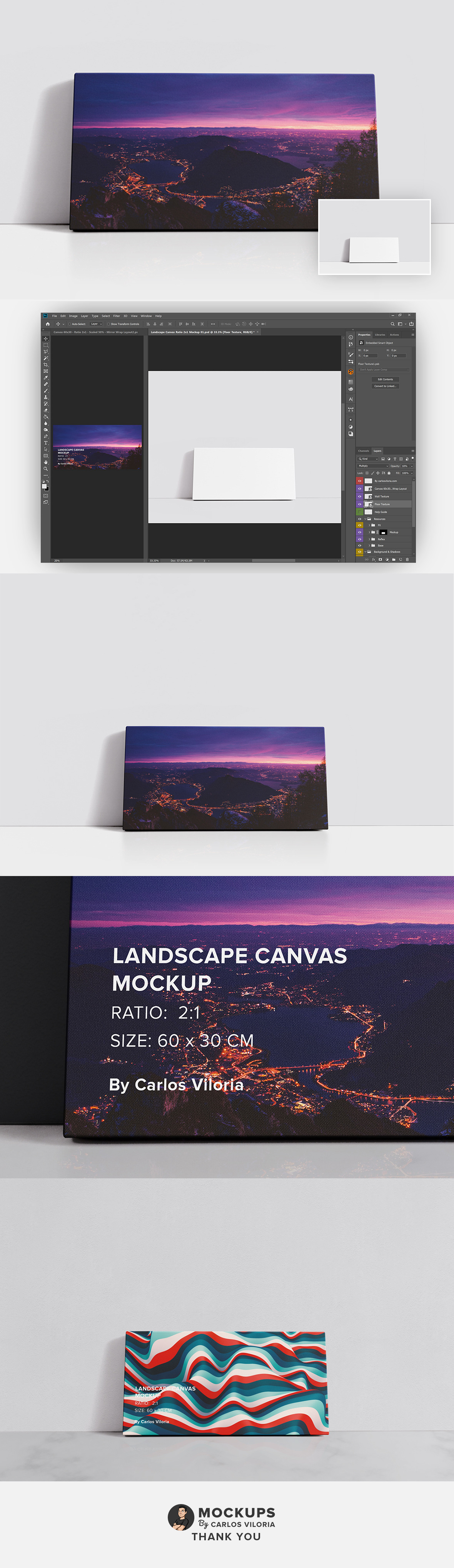 Landscape Canvas Ratio 2x1 Mockup 01