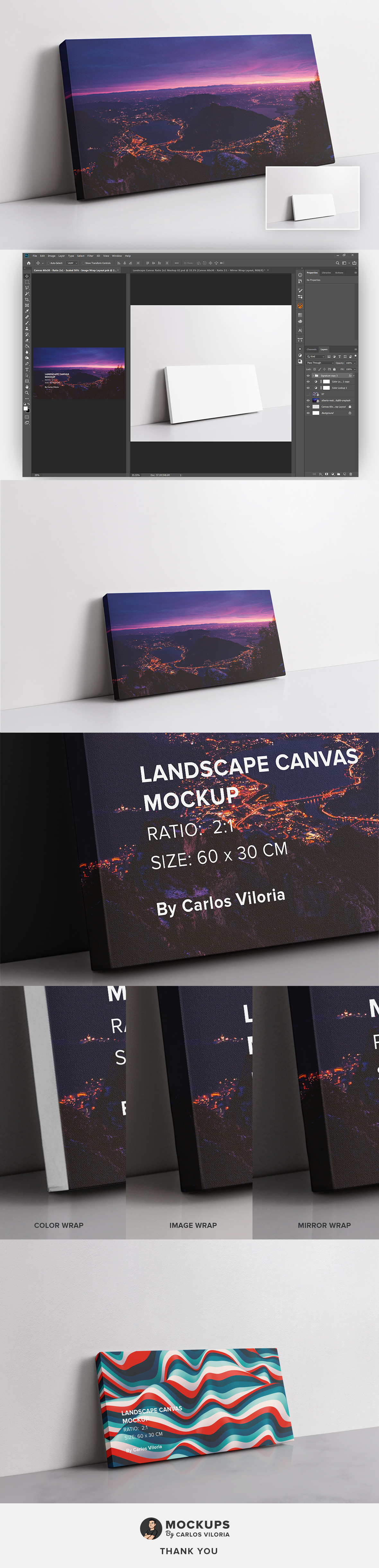 Landscape Canvas Ratio 2x1 Mockup 02