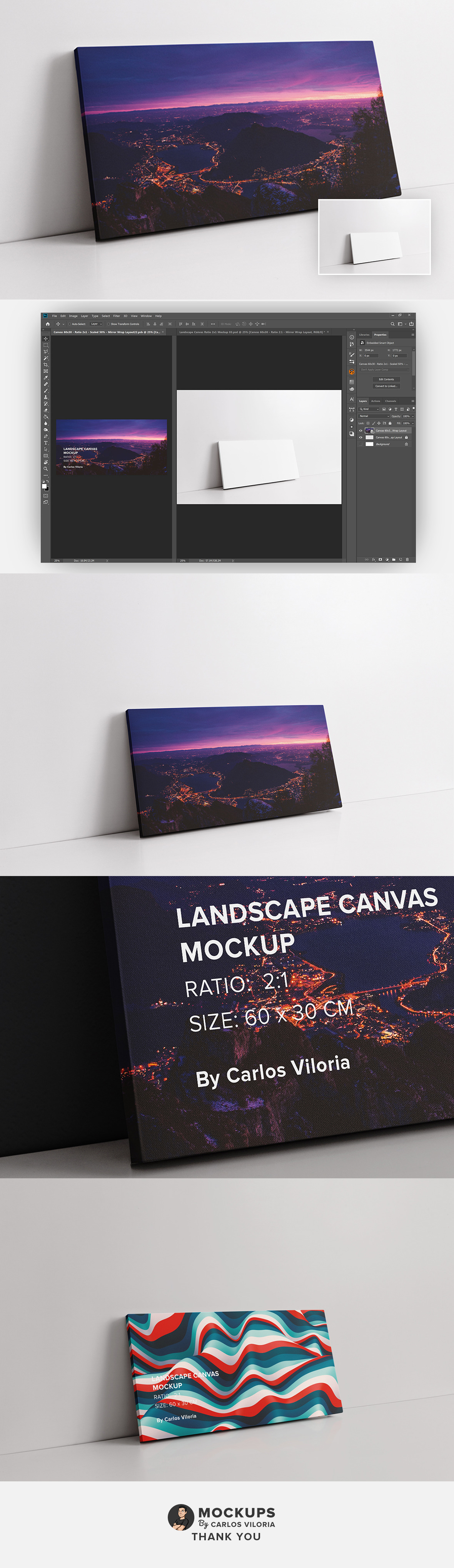 Landscape Canvas Ratio 2x1 Mockup 03