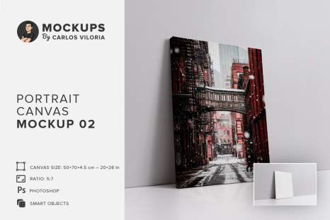 Portrait Canvas Ratio 5x7 Mockup 02 - Canvas print mockup