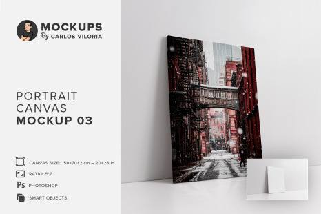 Portrait Canvas Ratio 5x7 Mockup 03 - Canvas print mockup