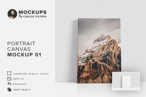 Portrait Canvas Ratio 2x3 Mockup 01 - Canvas print mockup