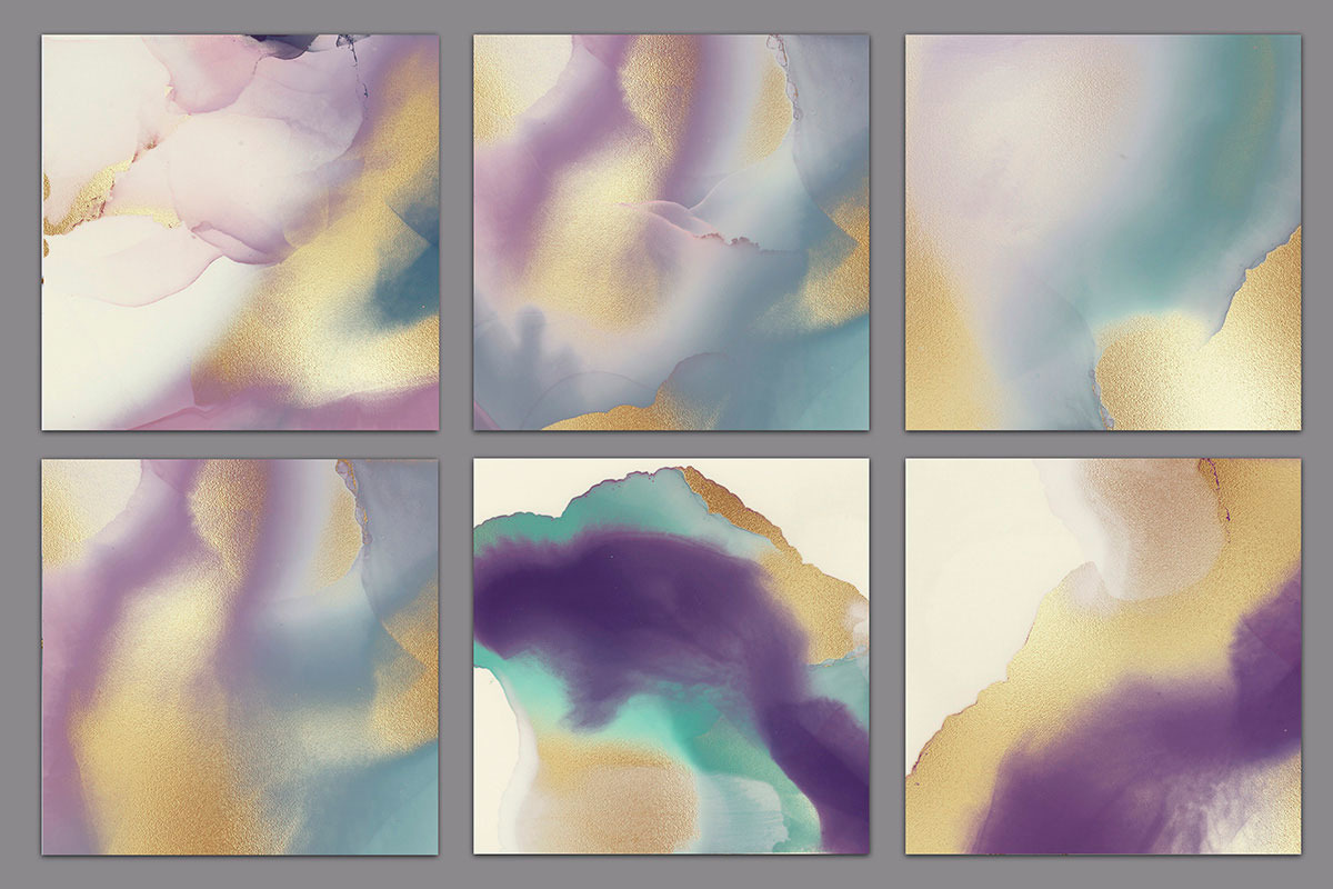 Alcohol Ink Gold Handmade Collection Alcohol Ink Gold Handmade Collection