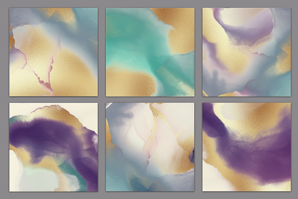 Alcohol Ink Gold Handmade Collection Alcohol Ink Gold Handmade Collection