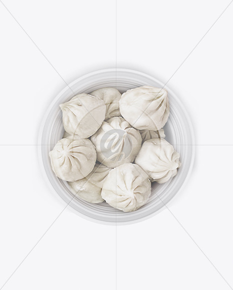 Plastic Bowl with Khinkali Mockup