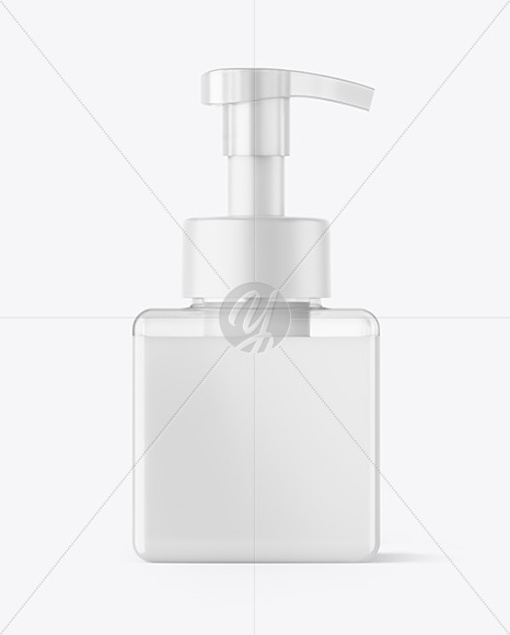 Clear Liquid Soap Bottle with Pump Mockup