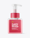 Clear Liquid Soap Bottle with Pump Mockup