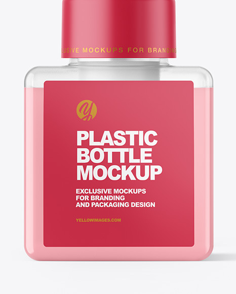 Clear Liquid Soap Bottle with Pump Mockup