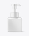 Frosted Liquid Soap Bottle with Pump Mockup