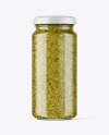 Clear Glass Jar with Pesto Sauce Mockup