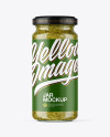 Clear Glass Jar with Pesto Sauce Mockup