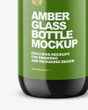 Dark Amber Glass Bottle w/ Box Mockup