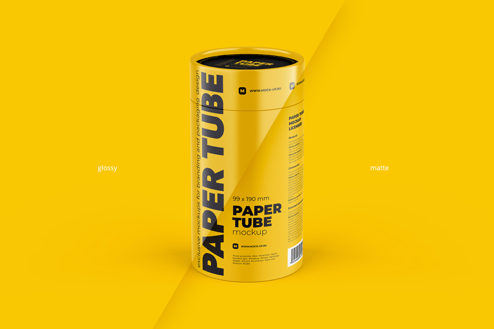 Closed Paper Tube Mockup 99x190mm