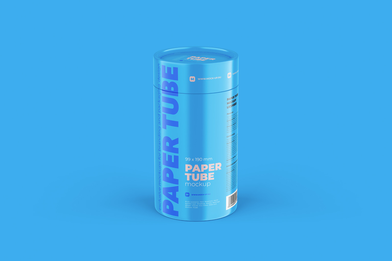 Closed Paper Tube Mockup 99x190mm