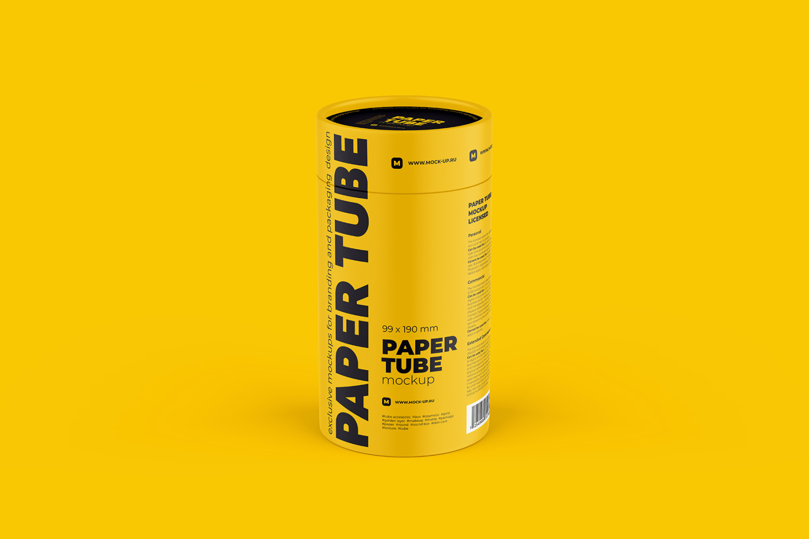 Closed Paper Tube Mockup 99x190mm